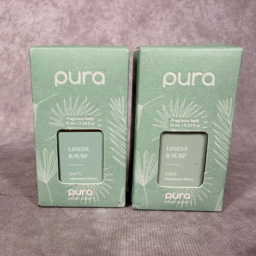 Pura Smart Plug In Diffuser Scent Refill 0.33oz Linens & Surf Lot Of 2